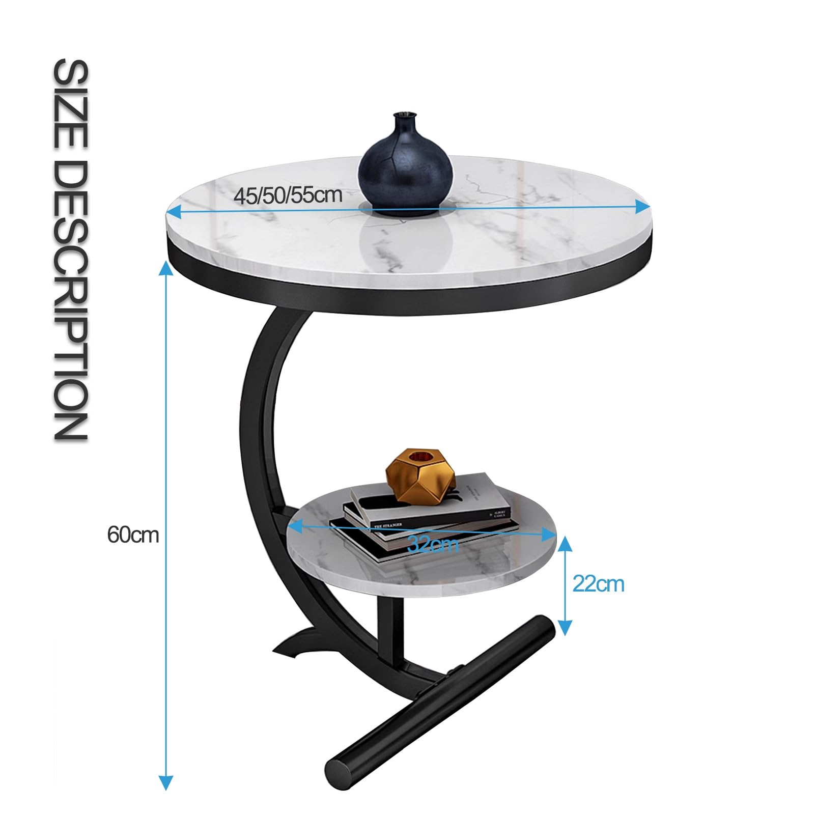 Amazon｜大理石サイドテーブルラウンド、小さなアクセントテーブル